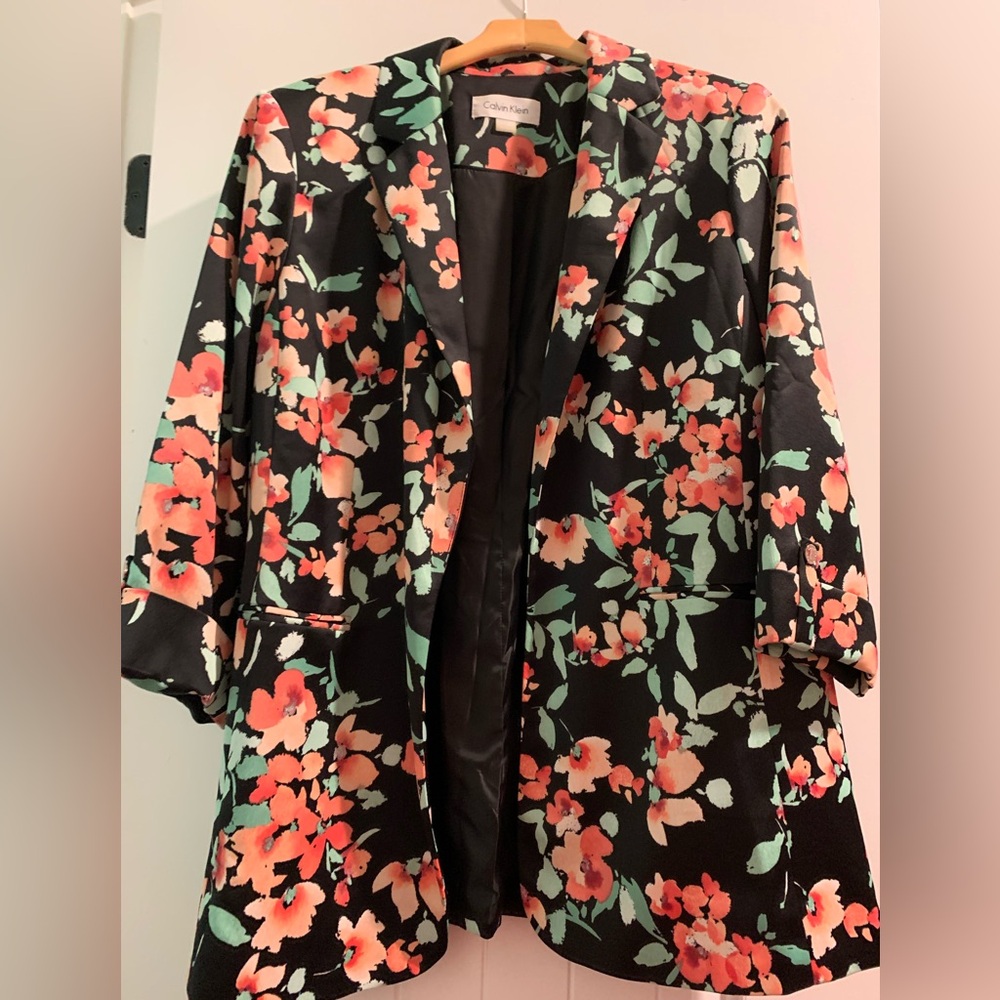 Floral Calvin Klein Open Blazer